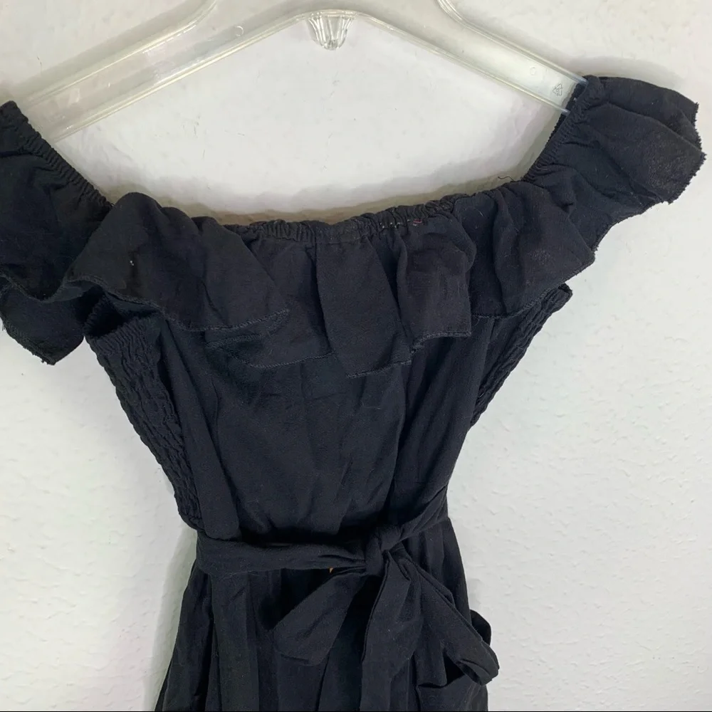 Shein Black Off Shoulder Midi Dress A16 - Picture 3 of 5